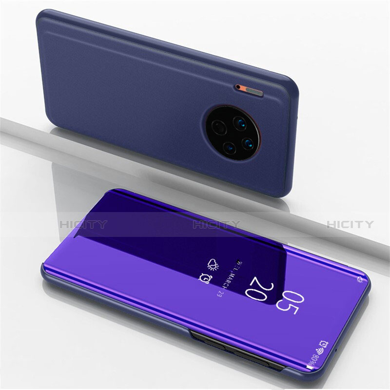 Handytasche Stand Schutzhülle Leder Rahmen Spiegel Tasche für Huawei Mate 30 Pro Violett
