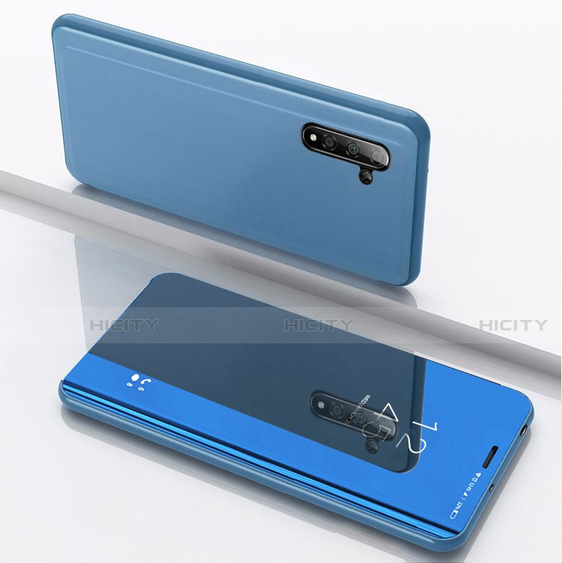 Handytasche Stand Schutzhülle Leder Rahmen Spiegel Tasche für Samsung Galaxy Note 10 5G Blau