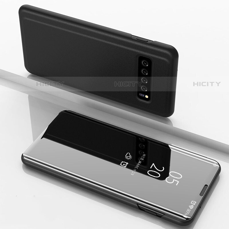 Handytasche Stand Schutzhülle Leder Rahmen Spiegel Tasche für Samsung Galaxy S10 5G groß