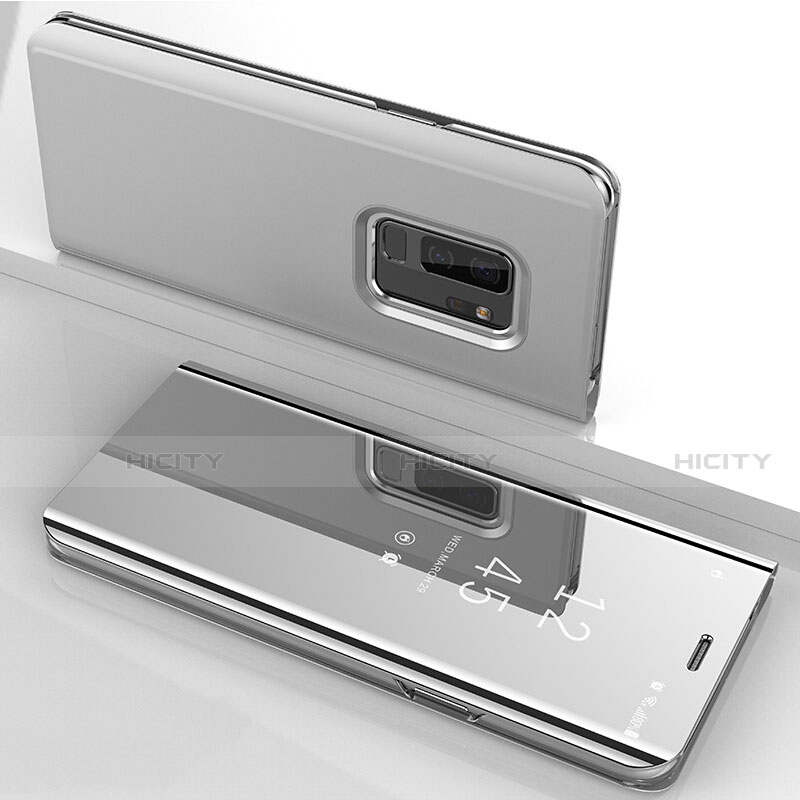 Handytasche Stand Schutzhülle Leder Rahmen Spiegel Tasche für Samsung Galaxy S9 Plus groß