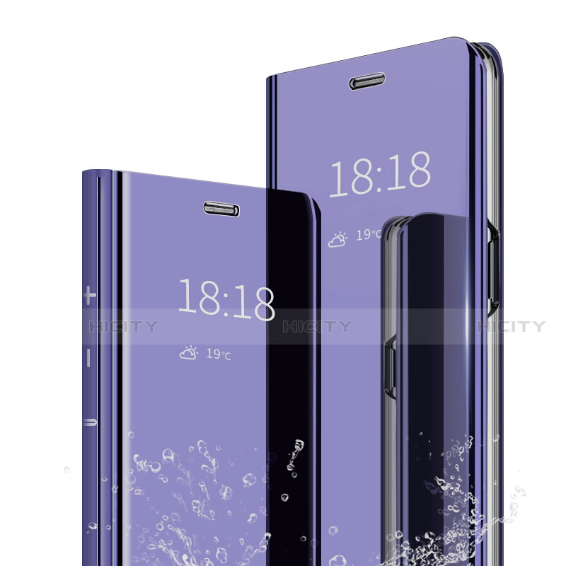 Handytasche Stand Schutzhülle Leder Rahmen Spiegel Tasche für Xiaomi Mi 6X Violett Plus