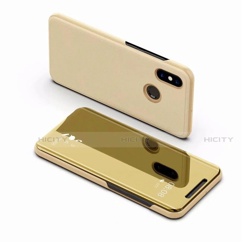 Handytasche Stand Schutzhülle Leder Rahmen Spiegel Tasche für Xiaomi Mi 8 Gold Plus