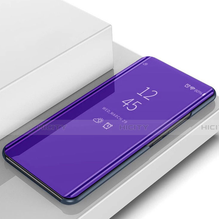 Handytasche Stand Schutzhülle Leder Rahmen Spiegel Tasche L02 für Samsung Galaxy S10 5G Violett Plus
