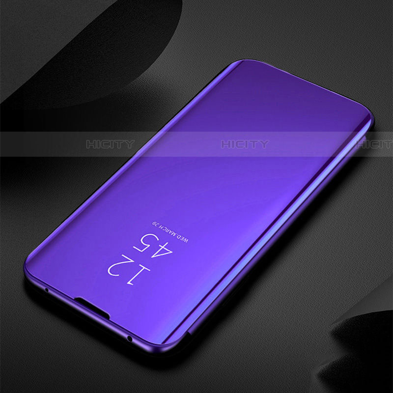 Handytasche Stand Schutzhülle Leder Rahmen Spiegel Tasche M03 für Samsung Galaxy S20 Ultra 5G Violett