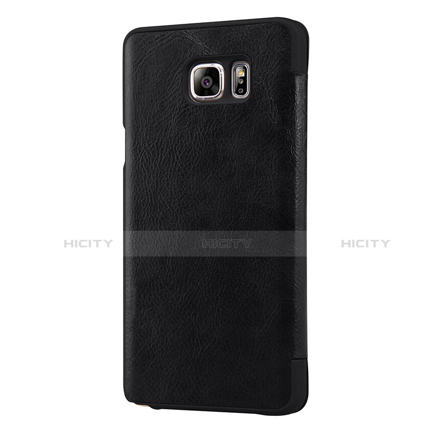 Handytasche Stand Schutzhülle Leder U01 für Samsung Galaxy S7 Edge G935F Schwarz groß