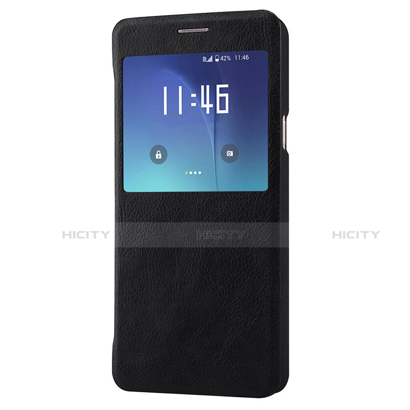 Handytasche Stand Schutzhülle Leder U01 für Samsung Galaxy S7 Edge G935F Schwarz groß