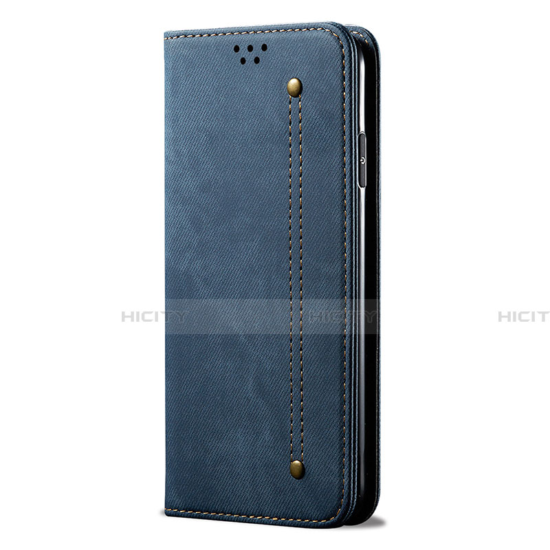 Handytasche Stand Schutzhülle Stoff für Huawei Honor 30 Blau