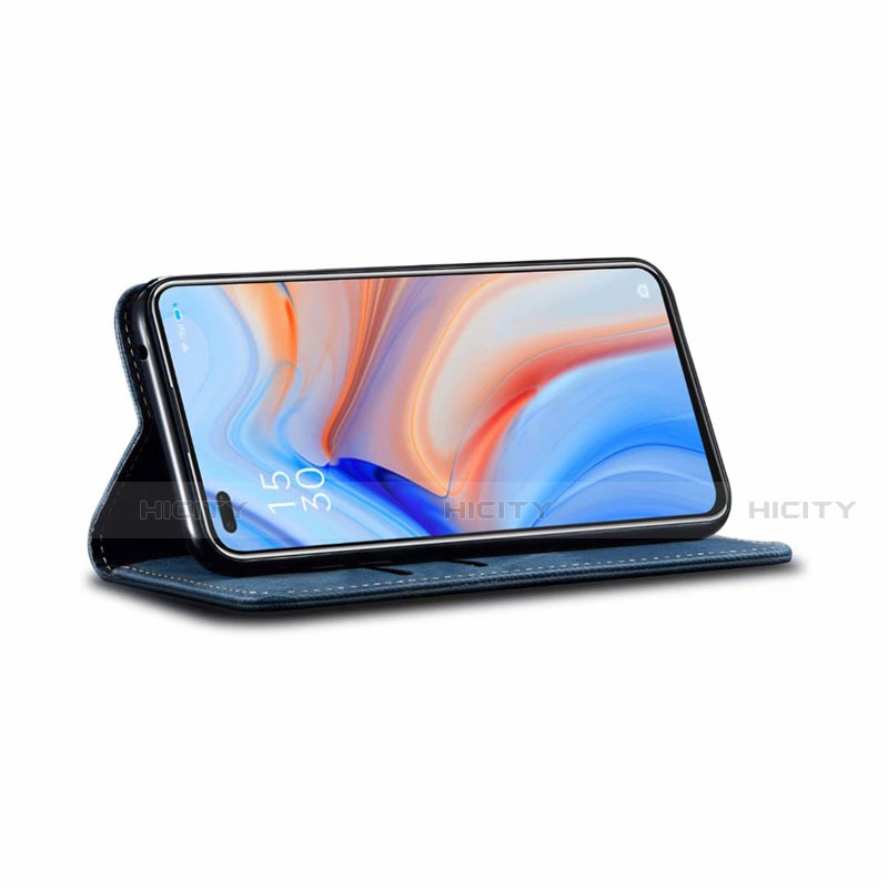 Handytasche Stand Schutzhülle Stoff für Oppo Reno4 4G groß