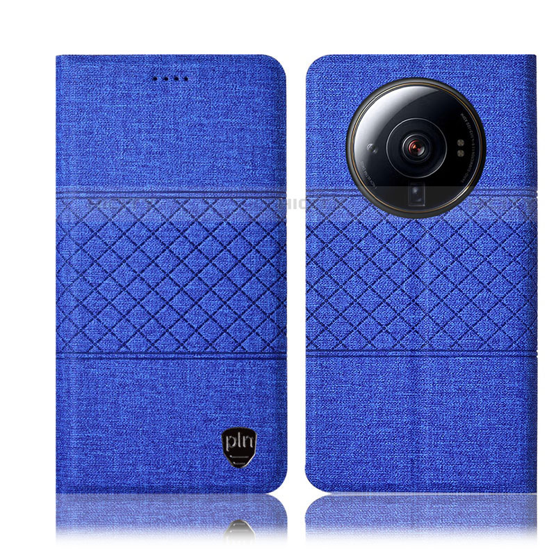Handytasche Stand Schutzhülle Stoff H13P für Xiaomi Mi 12S Ultra 5G Blau