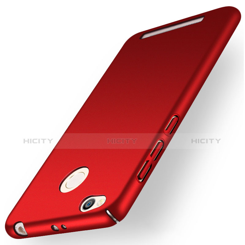 Hülle Kunststoff Schutzhülle Matt für Xiaomi Redmi 3S Rot Plus