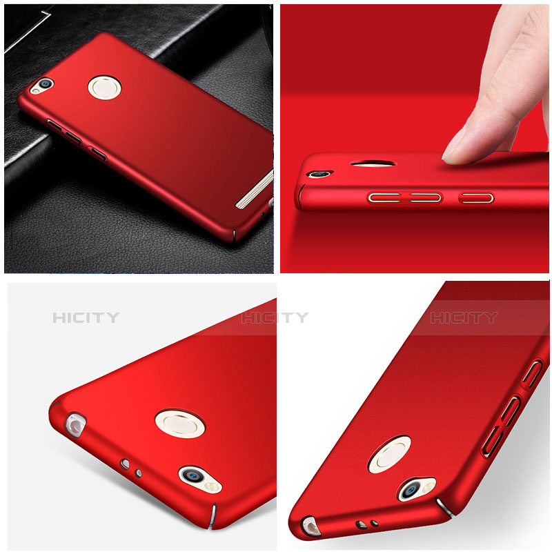 Hülle Kunststoff Schutzhülle Matt für Xiaomi Redmi 3S Rot groß