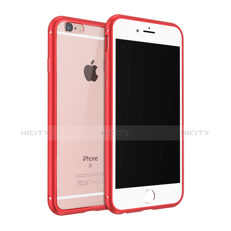 Hülle Luxus Aluminium Metall Rahmen für Apple iPhone 6S Rot