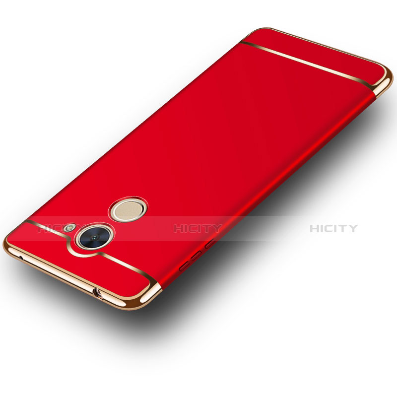 Hülle Luxus Metall Rahmen und Kunststoff für Huawei Y7 Prime Rot groß