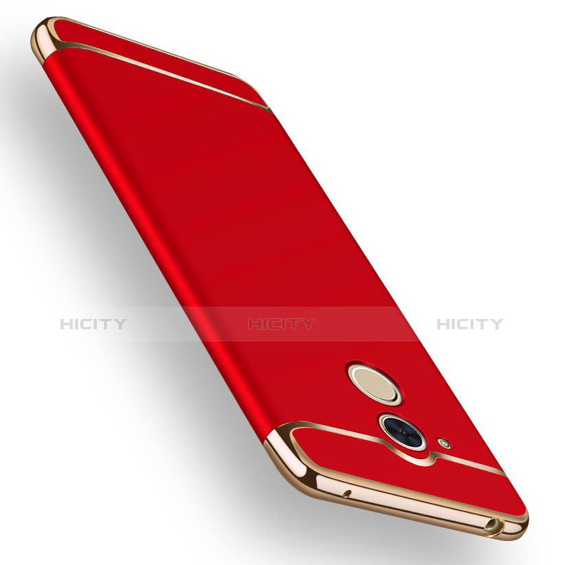 Hülle Luxus Metall Rahmen und Kunststoff für Huawei Y7 Prime Rot groß