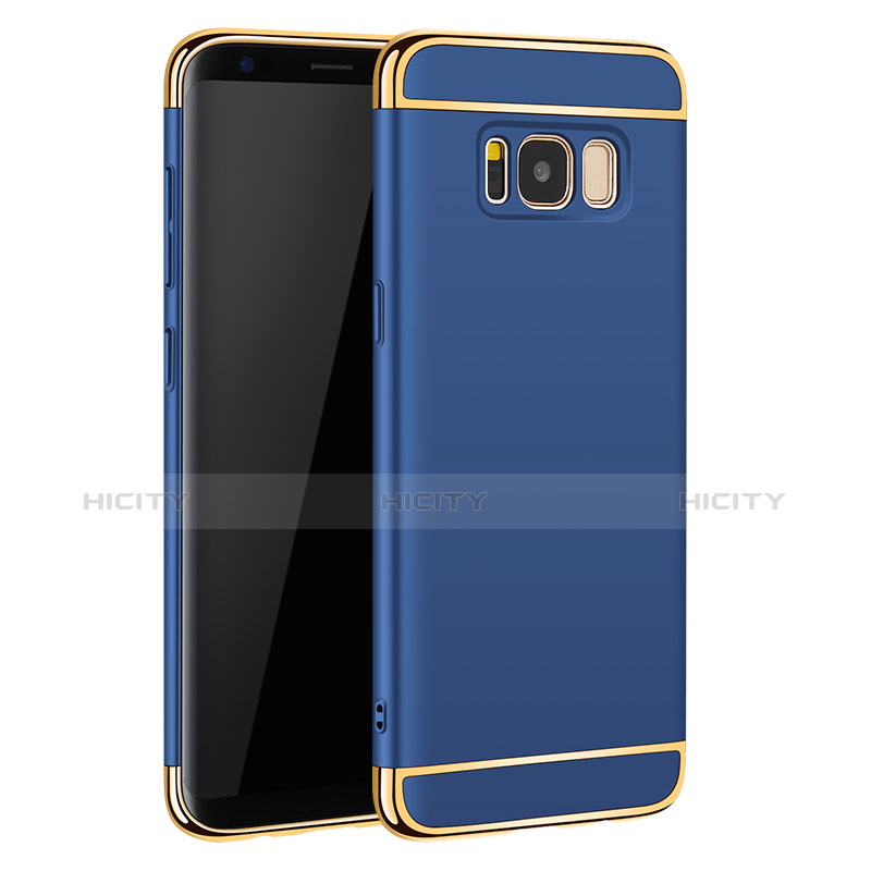 Hülle Luxus Metall Rahmen und Kunststoff für Samsung Galaxy S8 Blau