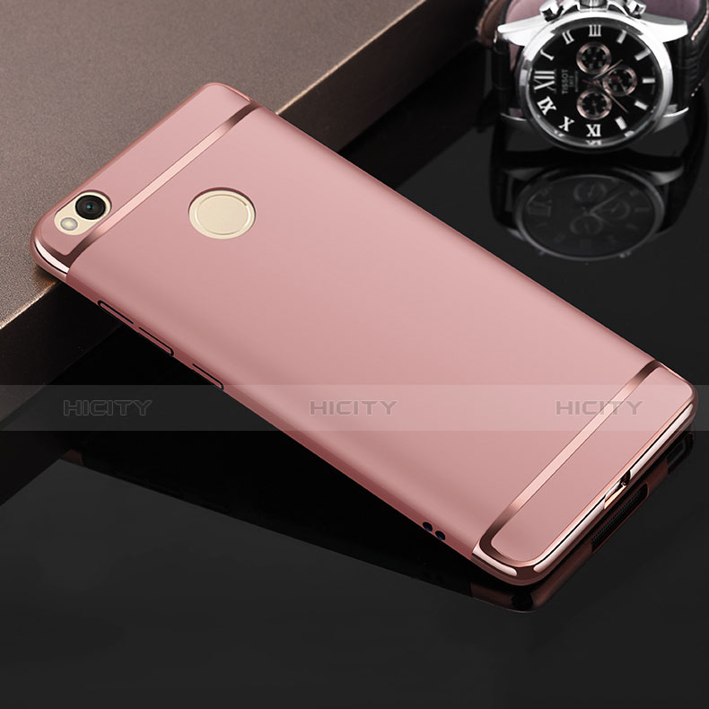 Hülle Luxus Metall Rahmen und Kunststoff für Xiaomi Redmi 4X Rosegold groß