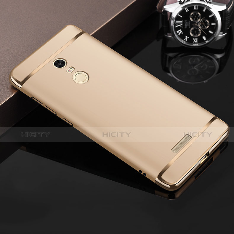 Hülle Luxus Metall Rahmen und Kunststoff für Xiaomi Redmi Note 3 MediaTek Gold groß