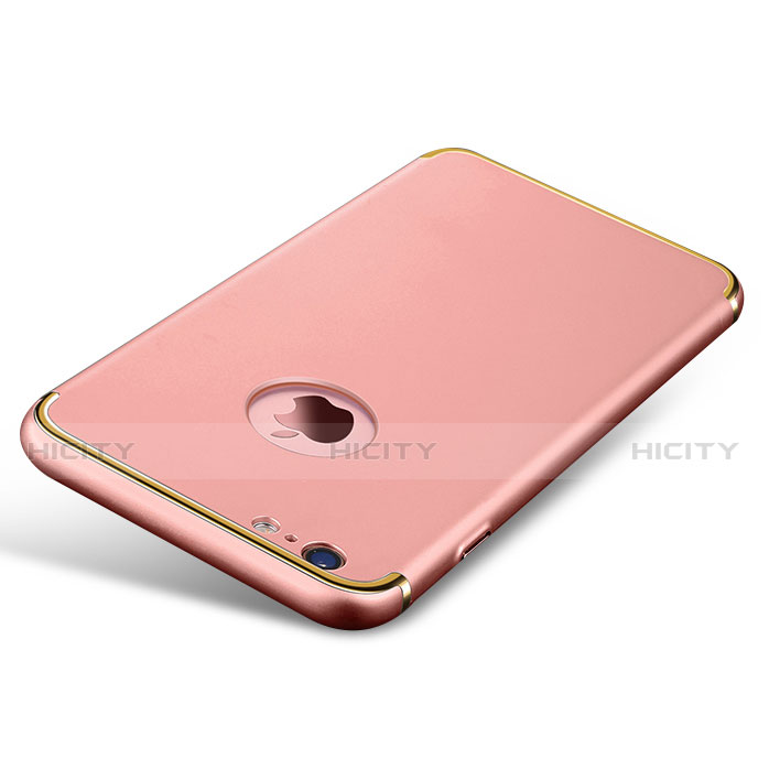 Hülle Luxus Metall Rahmen und Kunststoff M02 für Apple iPhone 6S Rosegold groß