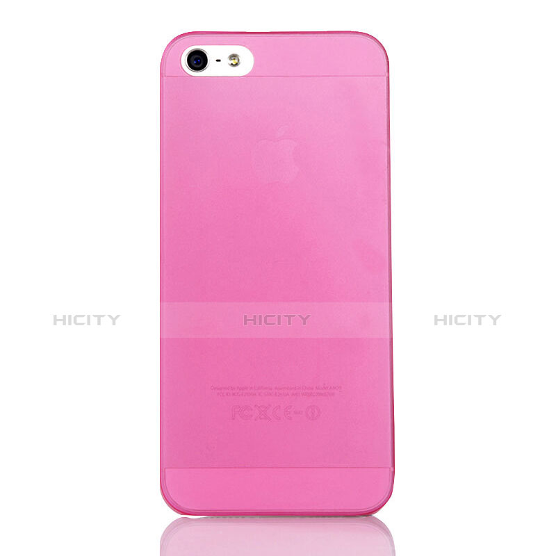 Hülle Ultra Dünn Schutzhülle Durchsichtig Transparent Matt für Apple iPhone 5 Pink Plus