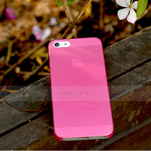 Hülle Ultra Dünn Schutzhülle Durchsichtig Transparent Matt für Apple iPhone 5 Pink groß