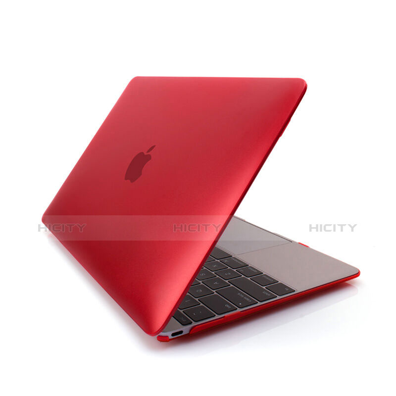 Hülle Ultra Dünn Schutzhülle Durchsichtig Transparent Matt für Apple MacBook 12 zoll Rot Plus