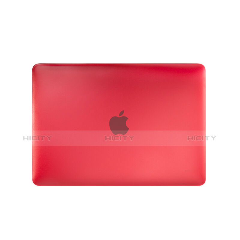 Hülle Ultra Dünn Schutzhülle Durchsichtig Transparent Matt für Apple MacBook 12 zoll Rot groß