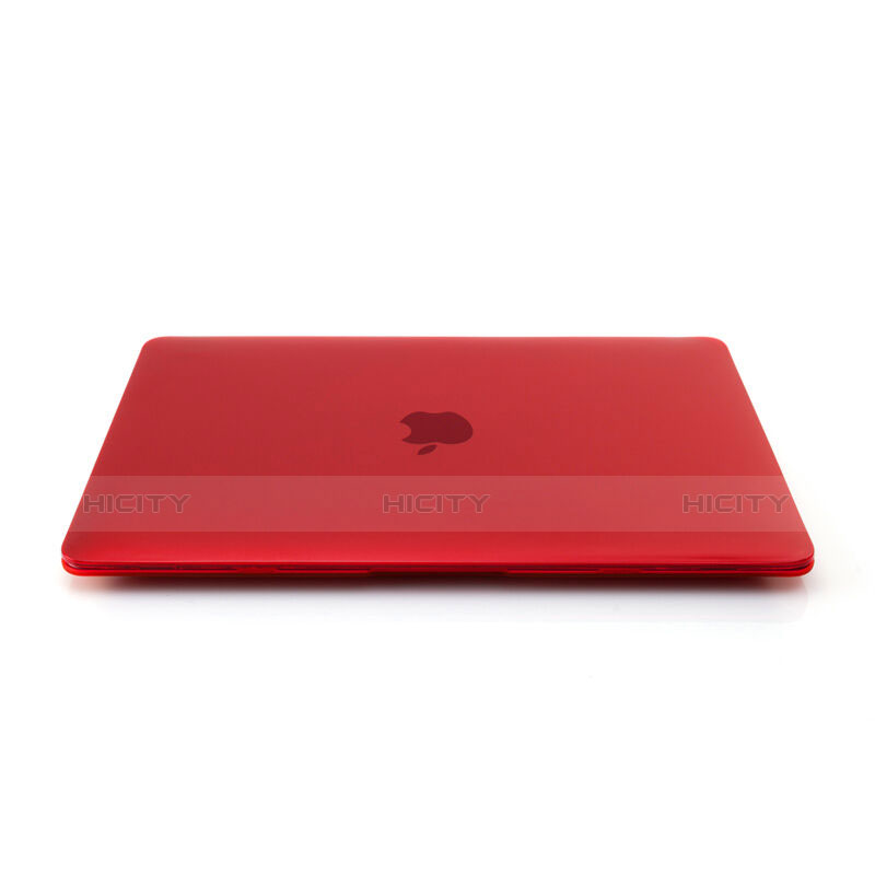 Hülle Ultra Dünn Schutzhülle Durchsichtig Transparent Matt für Apple MacBook 12 zoll Rot groß
