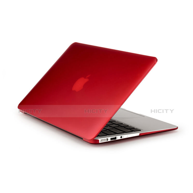 Hülle Ultra Dünn Schutzhülle Durchsichtig Transparent Matt für Apple MacBook Air 13 zoll Rot Plus