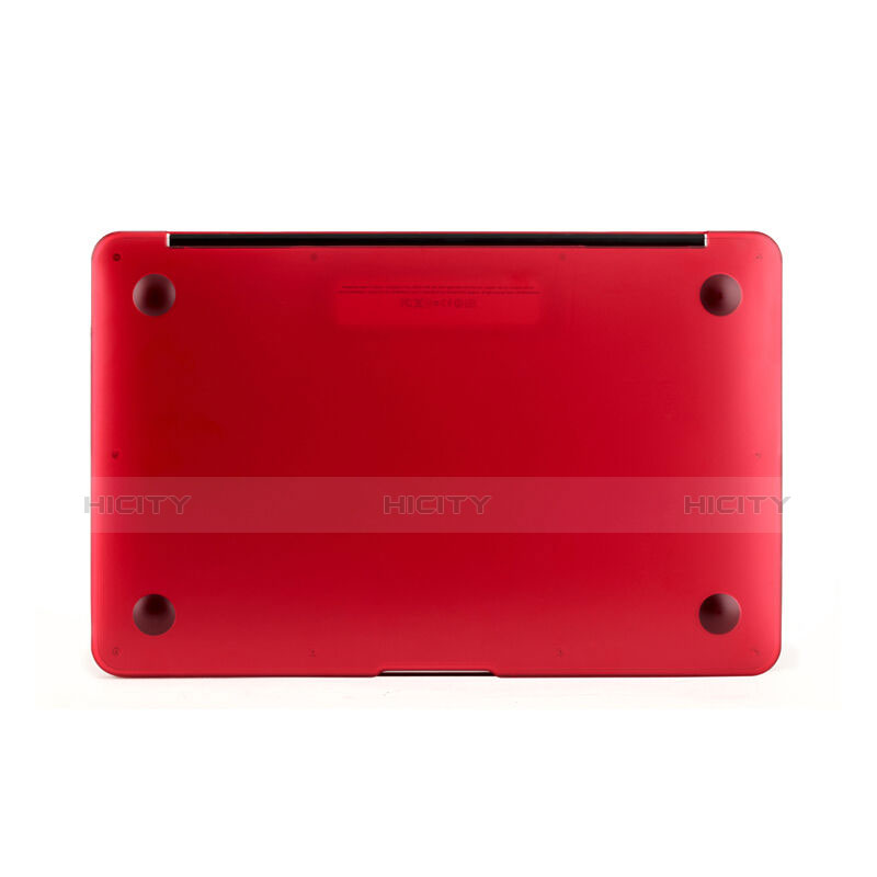Hülle Ultra Dünn Schutzhülle Durchsichtig Transparent Matt für Apple MacBook Air 13 zoll Rot groß