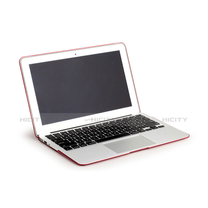 Hülle Ultra Dünn Schutzhülle Durchsichtig Transparent Matt für Apple MacBook Air 13 zoll Rot groß