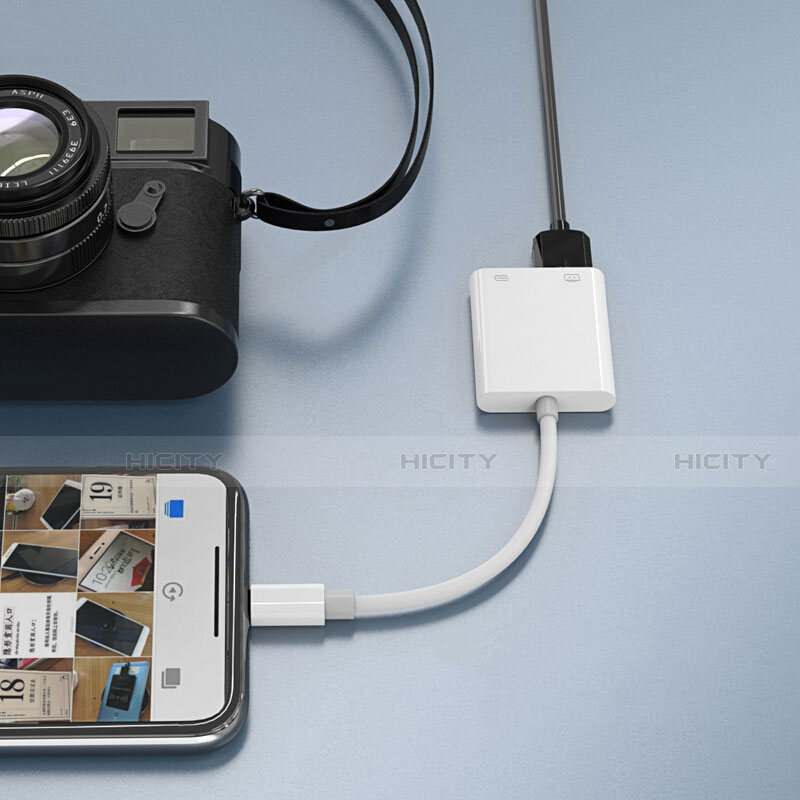 Kabel Lightning auf USB OTG H01 für Apple iPhone SE Weiß groß