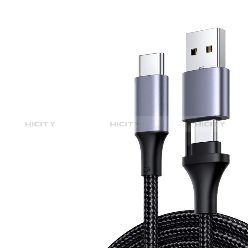 Kabel Type-C USB-C auf Type-C USB-C 100W H01 für Apple iPhone 15 Pro Max Dunkelgrau