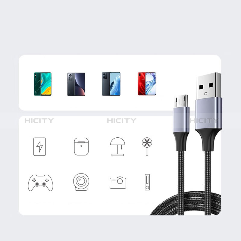 Kabel USB 2.0 Android Universal 2A H01 Grau