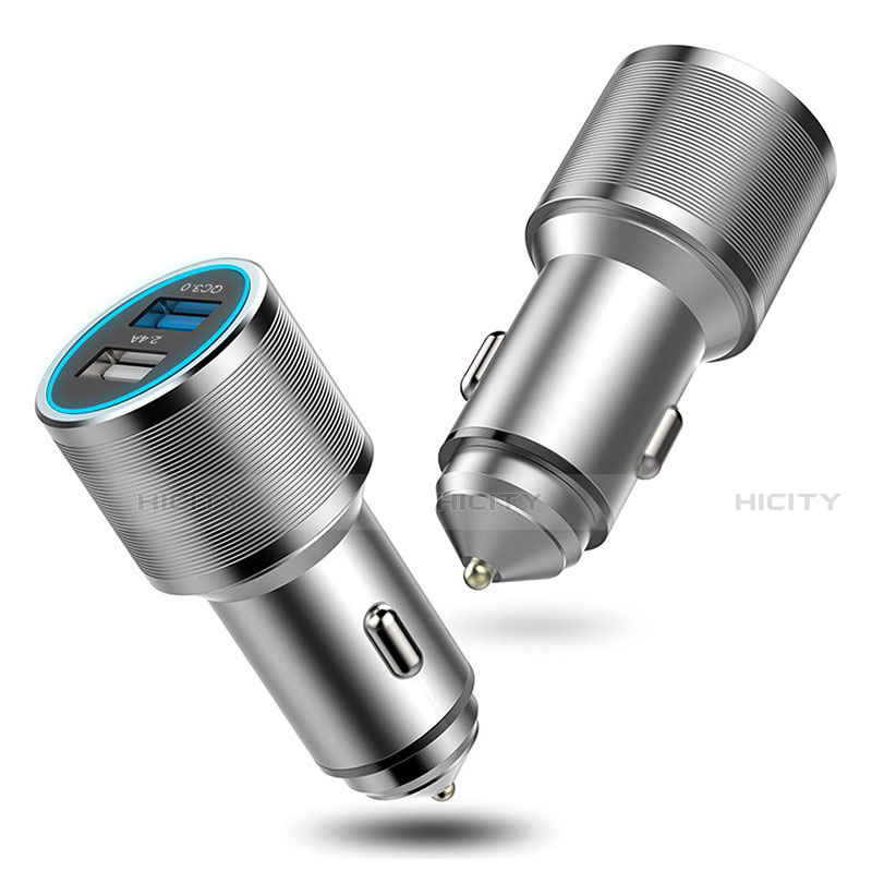 Kfz-Ladegerät Adapter 4.8A Dual USB Zweifach Stecker Fast Charge Universal K08 Silber