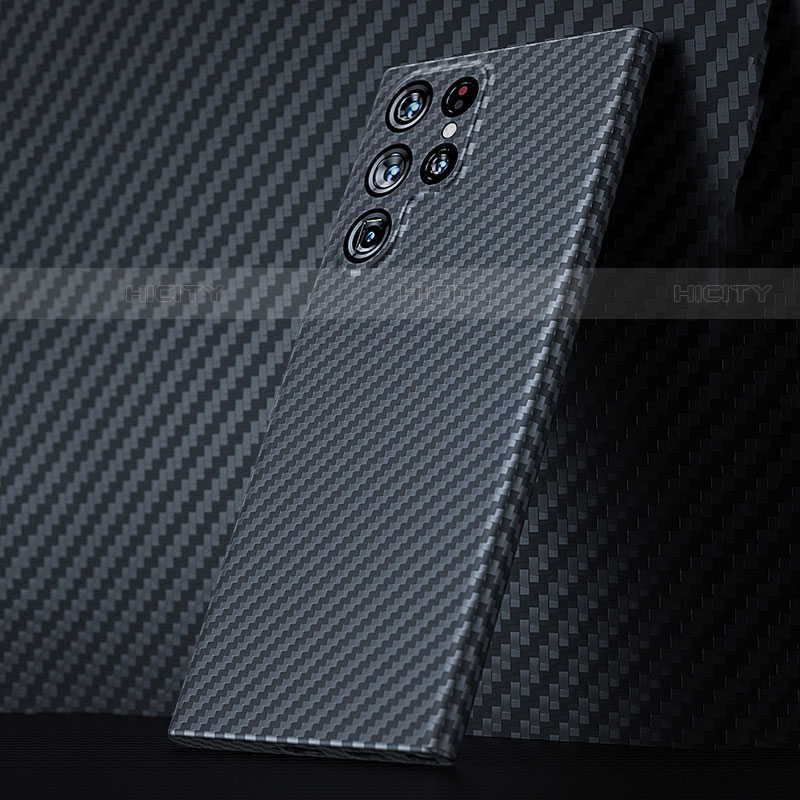 Kohlefaser Hülle Handyhülle Luxus Schutzhülle Flexible Tasche Köper T02 für Samsung Galaxy S23 Ultra 5G