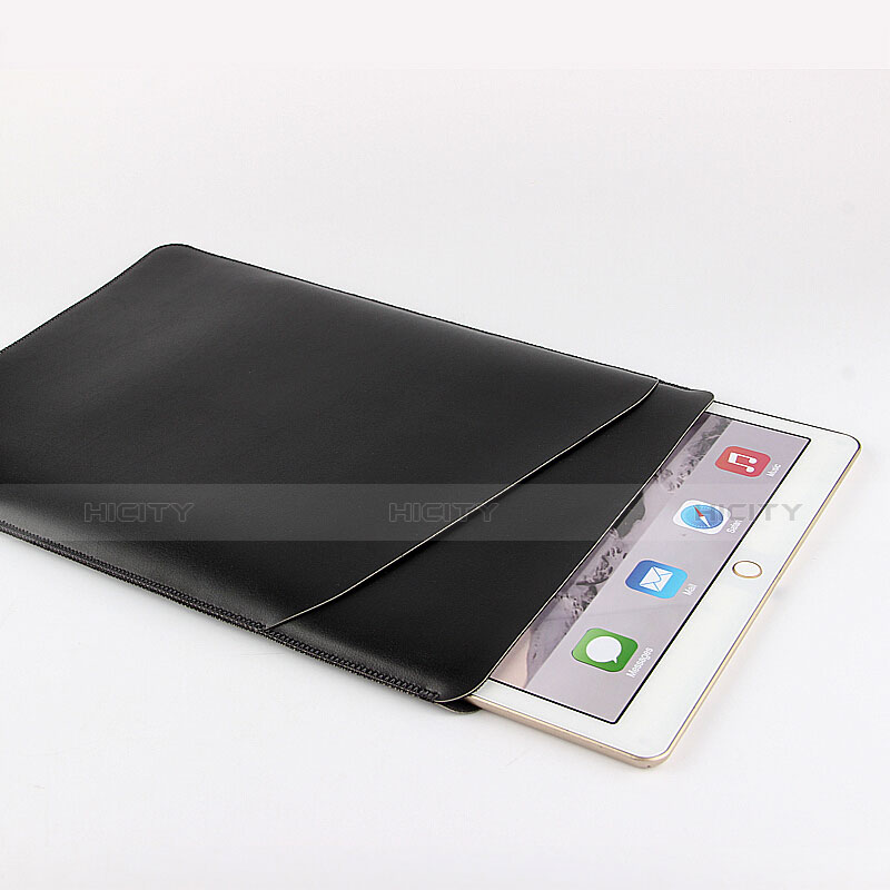 Leder Handy Tasche Sleeve Schutz Hülle für Apple iPad 4 Schwarz groß