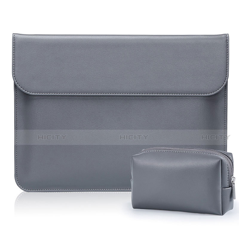 Leder Handy Tasche Sleeve Schutz Hülle L01 für Samsung Galaxy Book Flex 15.6 NP950QCG Grau