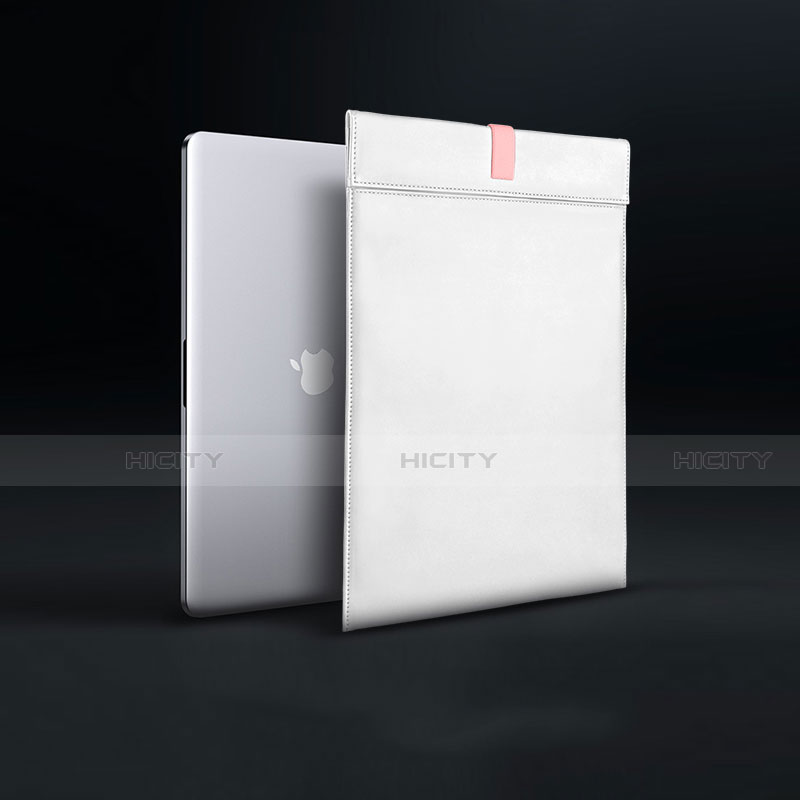 Leder Handy Tasche Sleeve Schutz Hülle L03 für Apple MacBook Pro 15 zoll Retina Weiß Plus