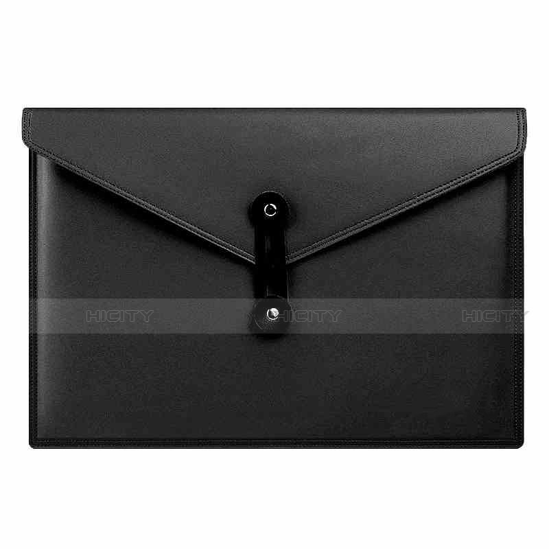Leder Handy Tasche Sleeve Schutz Hülle L08 für Apple MacBook 12 zoll Schwarz Plus