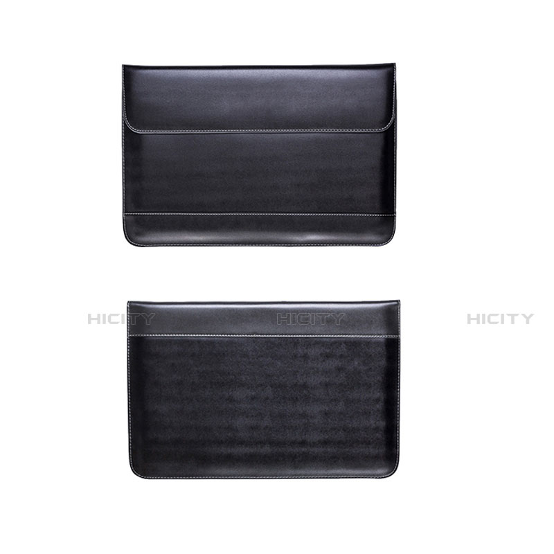 Leder Handy Tasche Sleeve Schutz Hülle L14 für Apple MacBook 12 zoll Schwarz
