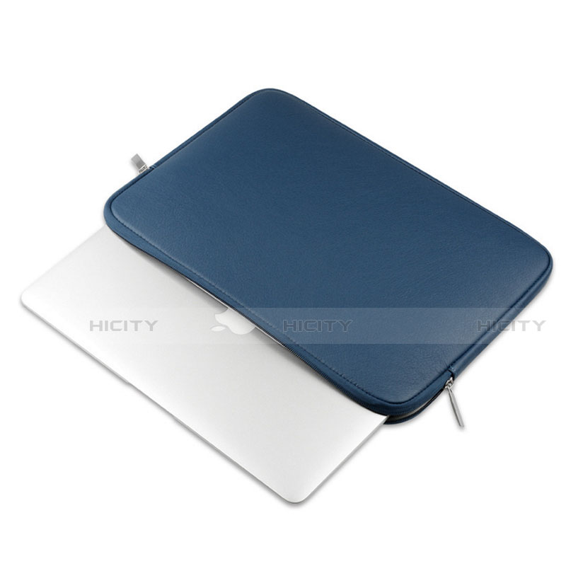Leder Handy Tasche Sleeve Schutz Hülle L16 für Apple MacBook 12 zoll Blau