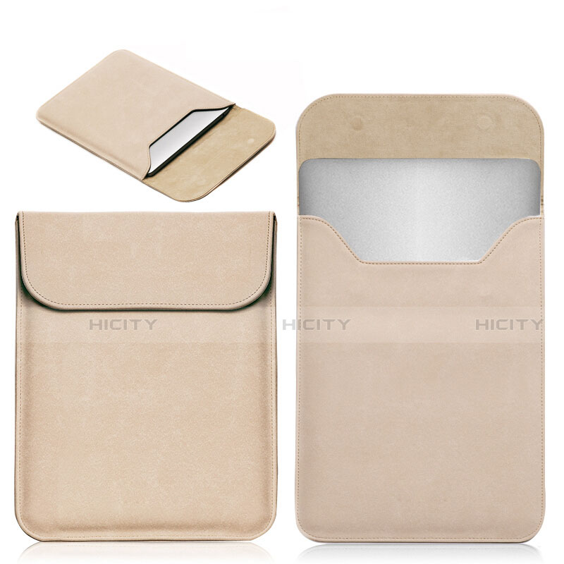 Leder Handy Tasche Sleeve Schutz Hülle L19 für Apple MacBook 12 zoll Gold