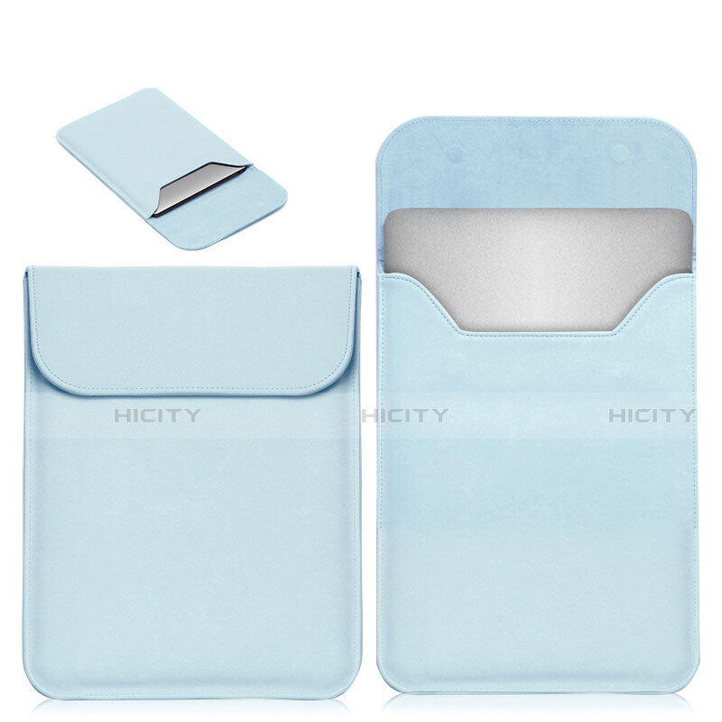 Leder Handy Tasche Sleeve Schutz Hülle L19 für Apple MacBook Pro 13 zoll Hellblau Plus