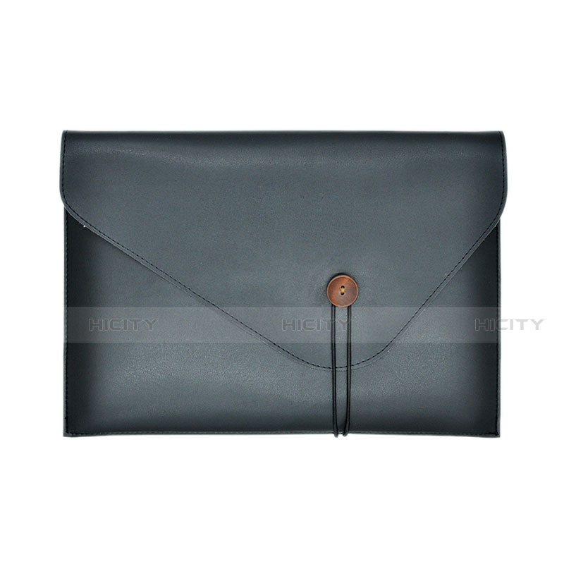 Leder Handy Tasche Sleeve Schutz Hülle L22 für Apple MacBook 12 zoll Schwarz