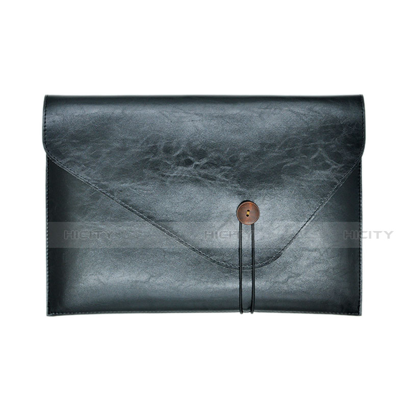 Leder Handy Tasche Sleeve Schutz Hülle L23 für Apple MacBook 12 zoll Schwarz
