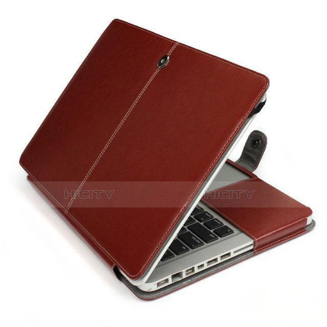 Leder Handy Tasche Sleeve Schutz Hülle L24 für Apple MacBook Air 13 zoll Braun Plus