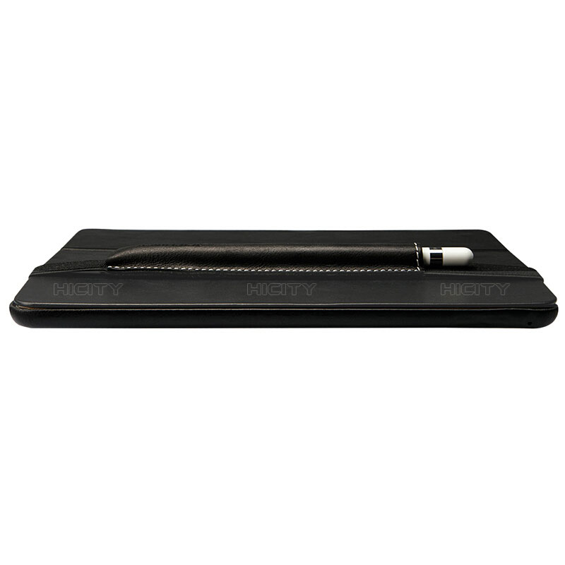 Leder Hülle Schreibzeug Schreibgerät Beutel Halter mit Abnehmbare Gummiband P01 für Apple Pencil Apple iPad Pro 12.9 (2017) Schwarz