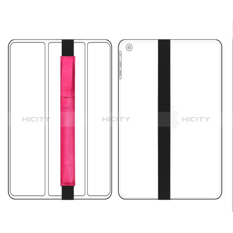 Leder Hülle Schreibzeug Schreibgerät Beutel Halter mit Abnehmbare Gummiband P03 für Apple Pencil Apple iPad Pro 10.5 Pink groß