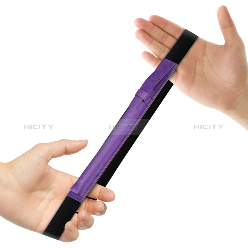 Leder Hülle Schreibzeug Schreibgerät Beutel Halter mit Abnehmbare Gummiband P03 für Apple Pencil Apple iPad Pro 10.5 Violett Plus