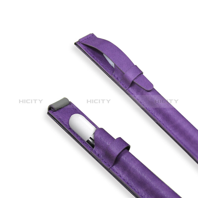 Leder Hülle Schreibzeug Schreibgerät Beutel Halter mit Abnehmbare Gummiband P03 für Apple Pencil Apple iPad Pro 10.5 Violett